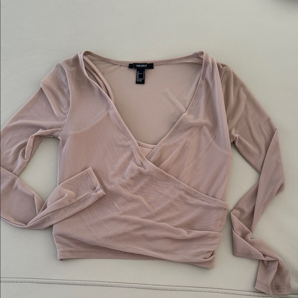Forever 21 Women's Blush Wrap Blouse